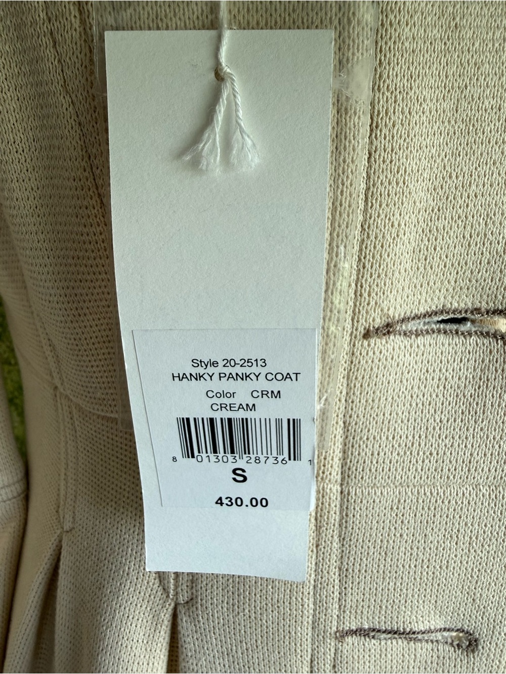 Nanette Lepore “Hanky Panky” Coat Cream NWT Small - Picture 3 of 13